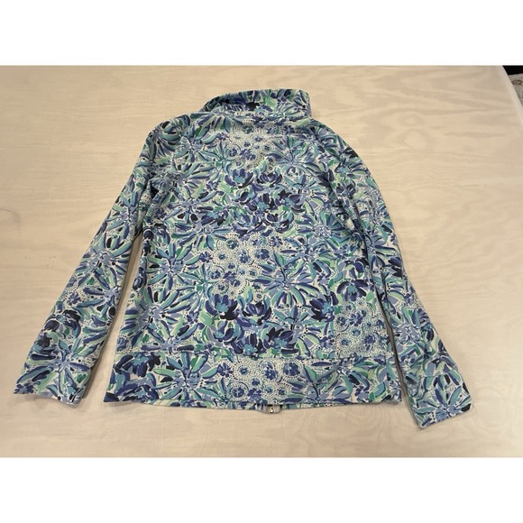 LILLY PULITZER Leona Full Zip Up Iris Blue High Maintenance Small - Picture 5 of 7